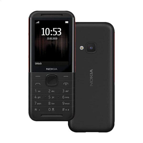 نوكيا موبايل 5310 TA-1212 بشريحتي اتصال - 2.4 بوصة، 16 ميجابايت، ذاكرة رام 8 ميجابايت، شبكة الجيل الرابع ال تي اي - اسود واحمر