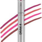 ريني قلم تحديد شفاه 4-4 في 1 من دراو، 4 درجات لون زهري وبني ونود واحمر في قلم واحد - ذو صبغة عالية، ملمس غني، لمسة نهائية غير لامعة، تطبيق بتمريرة واحدة ومناسب للسفر