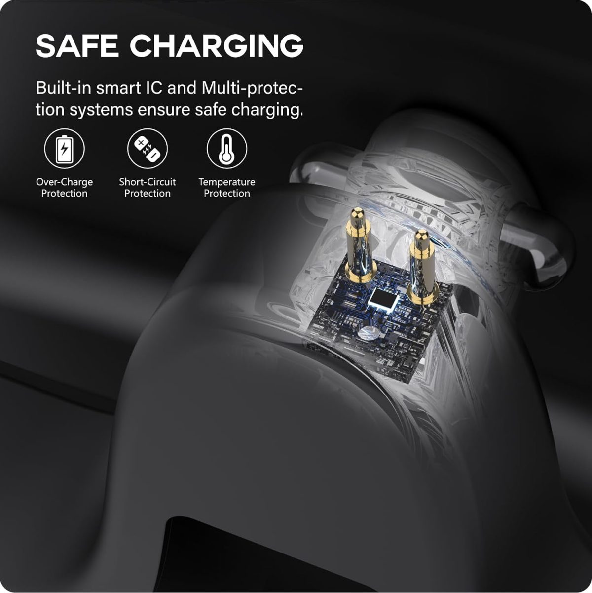 ⁦توسيتا حامل شحن وكابل متوافق مع نظارات راي بان ميتا الذكية - اسود، USB-C⁩ - الصورة ⁦3⁩