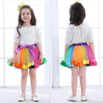 ⁦LYLKD Little Girls Layered Rainbow Tutu Skirts with Unicorn Horn Headband⁩ - الصورة ⁦4⁩