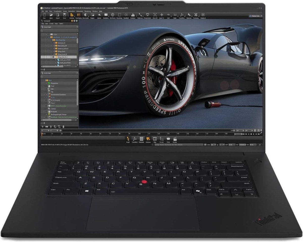 لينوفو لابتوب ثينك باد P1 الجيل 7 بشاشة لمس OLED مقاس 16 انش WQUXGA (3840×2400) وبطاقة رسومات انفيديا RTX 2000 ومعالج انتل كور الترا 7 155H وذاكرة RAM 32GB وSSD 1TB وواي فاي 7 وقارئ بصمة وويندوز 11