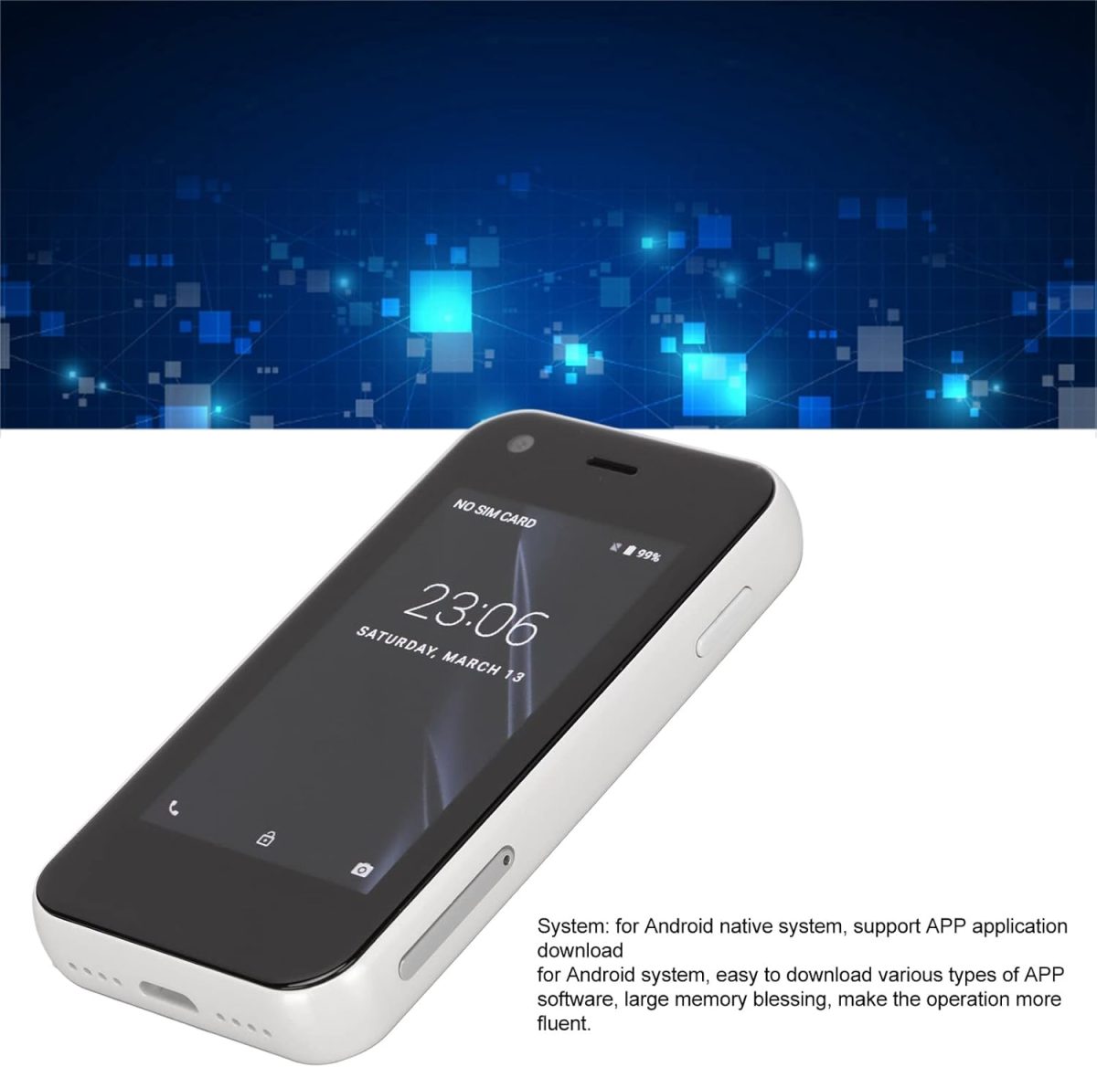 ⁦هاتف ذكي صغير ثنائي شرائح الاتصال 3G، ذاكرة RAM 1GB وروم 8GB، اندرويد 6.0 غير مقفل للاطفال الصغار، شاشة 2.5 انش جيب (ابيض)⁩ - الصورة ⁦6⁩