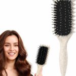 بانانا هوم فرشاة تحديد التجعيد، فرشاة تصفيف الشعر المجعد لفك تشابك الشعر وتمشيطه وتشكيله وتحديده للنساء والرجال بسحب أقل، تقلل من السحب وفصل التجعيدات (بيج)