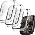 تي تيرسيلي (3 قطع) حافظة لساعة ابل سلسلة 10-42 ملم، شاشة حماية مدمجة رفيعة HD من الزجاج المقسى، غطاء بديل شامل لساعة اي ووتش S10 2024 (شفاف، 42 ملم)