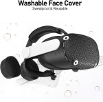 ⁦AMZDM Quest 2 Accessories - Face Cushion, Controller Grips, Lens Cover, Silicone Covers, Thumbstick Covers, Disposable Eye Cover (5pcs, Black)⁩ - الصورة ⁦7⁩