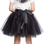 فستان توتو من جافيست للبنات من 7 طبقات من التول للحفلات فستان الاميرة فستان باليه للاميرة من 3-8 سنوات (اسود - طويل 35 سم)