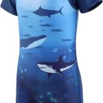 ايسيي زي سباحة للاولاد باكمام قصيرة، ملابس سباحة قطعة واحدة للحماية من الطفح الجلدي، بدلة سباحة للاطفال بعمر 3-14 سنة