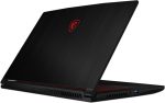 ⁦MSI لابتوب العاب Gf63 رفيع 12Ucx بشاشة 15.6 FHD 144Hz ومعالج انتل كور I5 12450H وذاكرة RAM 8GB وSSD 512GB وانفيديا جيفورس Rtx 2050 4GB وكيبورد انجليزي باضاءة خلفية وويندوز 11 هوم مقاس 48×33×9 سم، اسود⁩ - الصورة ⁦3⁩