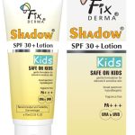 فيكسيرما لوشن شادو بعامل حماية من الشمس 30+ للاطفال PA+++ | واقي من الشمس للبشرة الحساسة والجسم والوجه | حماية واسعة الطيف من الاشعة فوق البنفسجية فئة A وB، غير دهني ومقاوم للماء - 75 غرام