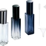 زجاجة بخاخ عطر صغيرة محمولة قابلة لاعادة الملء من ستايونج، عبوة من 3 قطع - بخاخ، زجاجة زجاجية، حافظة مضخة عطرية للسفر، 10 مل (ازرق متدرج، رمادي، ازرق داكن)