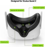 ⁦AMZDM Quest 2 Accessories - Face Cushion, Controller Grips, Lens Cover, Silicone Covers, Thumbstick Covers, Disposable Eye Cover (5pcs, Black)⁩ - الصورة ⁦4⁩