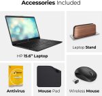 ⁦HP لابتوب 15.6 انش الجيل 12 كور i7-1255U وذاكرة RAM 32GB وSSD 1TB وويندوز 11 برو وشاشة FHD وكاميرا ويب وواي فاي (يتضمن حامل لابتوب الموجة الاولى + ماوس + مضاد للفيروسات + قاعدة ماوس) 15s-fq5035ny⁩ - الصورة ⁦2⁩