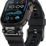 سوار متين متوافق مع ساعة ابل الترا 2/الترا 49 ملم 46 ملم 45 ملم 44 ملم 42 ملم، سوار رياضي من السيليكون مع موصل متين من الستانلس ستيل لسلسلة اي ووتش 10 9 8 7 6 5 4 3 SE