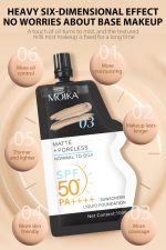 ⁦Liquid Foundation, Hydrating Matte Sunscreen Foundation with SPF 50+ Face Makeup Concealer for Normal to Oily (10ml, Natural White 05)⁩ - الصورة ⁦4⁩