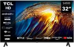 TCL تلفزيون اندرويد ذكي 32 بوصة HD لغرفة النوم والمساحات الصغيرة - HDR وصوت دولبي ومساعد جوجل وكروم كاست مدمج - (موديل 2024 - 32S4500A)