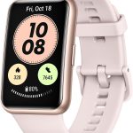 هواوي ساعة ذكية ووتش فيت بهيكل نحيف، شاشة اموليد حية 1.64 انش، رسوم متحركة للتمرينات السريعة، عمر بطارية 10 ايام، كشف تشبع الاكسجين، مراقبة معدل ضربات القلب، زهري ساكورا، مقاس S