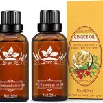 عبوة من قطعتين من زيت الزنجبيل للتصريف اللمفاوي، زيت فاموتو العطري النقي، زيت الزنجبيل الطبيعي لتدليك الجسم للتورم والبشرة وتخفيف الام العضلات، 30 مل