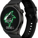 بلاك شارك ساعة ذكية اس 1 بشاشة اموليد 1.43 انش، عمر بطارية 10 ايام، مقاومة للماء IP68، مراقبة الصحة، شحن لاسلكي - اسود