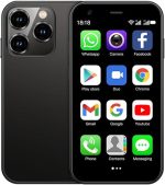 جوال ذكي صغير غير مقفل بتقنية 4G مقاس 3 انش، ثنائي شرائح الاتصال، كاميرا 2MPx+5Mpx، اندرويد 10.0 رباعي النواة (اسود)