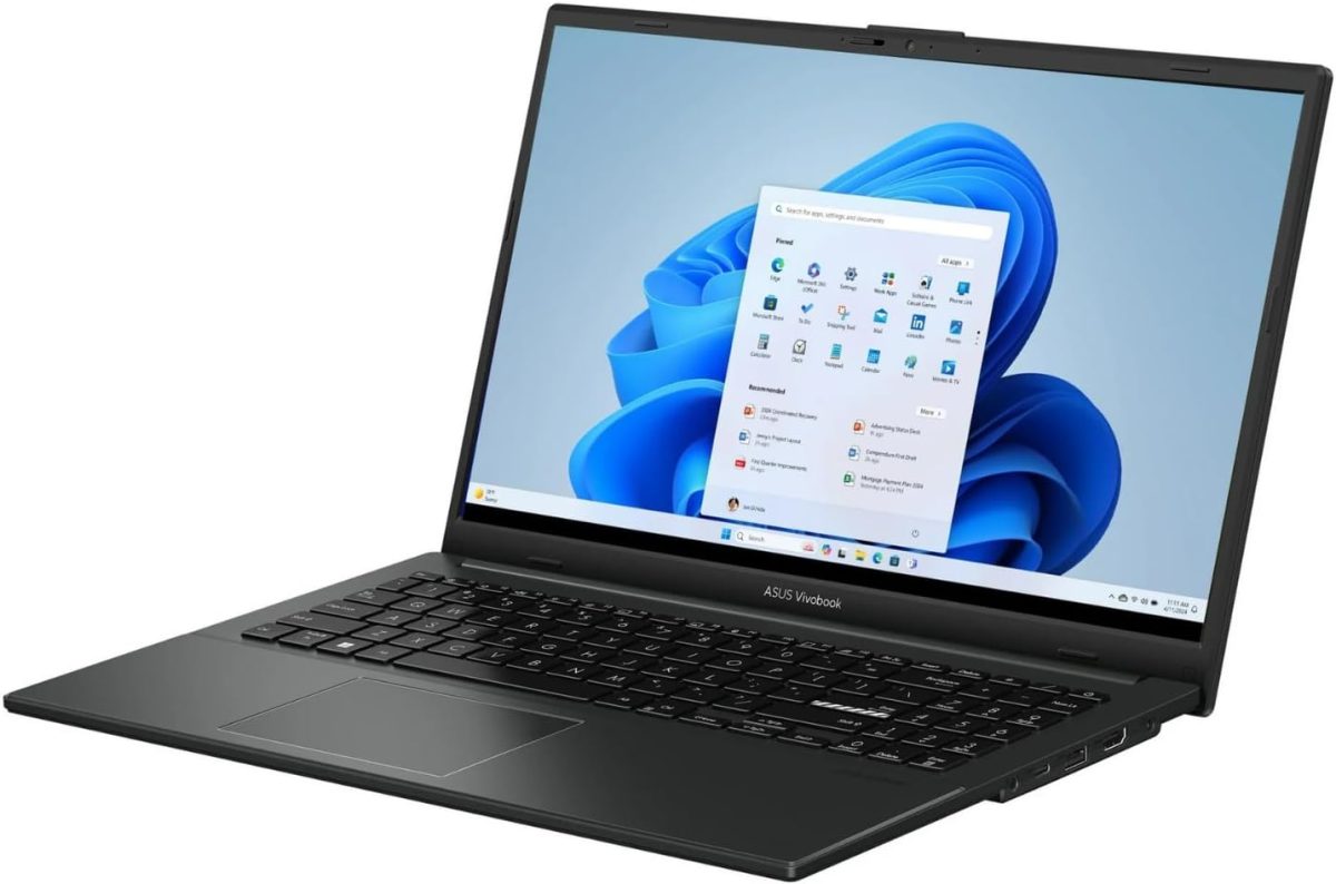 ⁦ASUS Vivobook Go 15.6" FHD Laptop, Intel i3-N305, 8GB RAM, 128GB Storage, Windows 11 Home in S Mode, Intel UHD Graphics, HDMI, USB, Black - E1504GA-WB31⁩ - الصورة ⁦3⁩