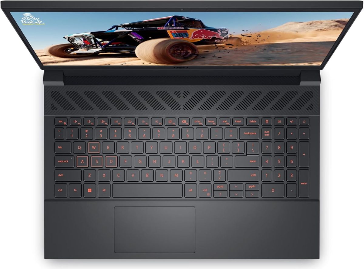 ⁦ديل لابتوب العاب G15 5530 بشاشة FHD 15.6 انش 120Hz ومعالج انتل 10 كور i5-13450HX (افضل من i7-12650H) وذاكرة RAM 16GB وSSD سعة 1TB وبطاقة عرض مرئي جيفورس RTX 3050 باضاءة خلفية USB-C وويندوز 11، اسود⁩ - الصورة ⁦4⁩