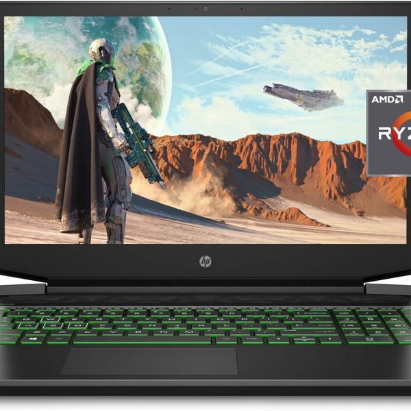 HP لابتوب العاب بافليون 15، انفيديا جيفورس GTX 1650، AMD رايزن 5 4600H، 8GB DDR4 RAM، 512GB PCIe NVMe SSD، 15.6 انش FHD، ويندوز 10 هوم، كيبورد باضاءة خلفية (15-ec1010nr، موديل 2020)