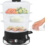 تيفال جهاز طهي بالبخار من الترا كومباكت من 3 طبقات، نظام تخزين قابل للتكديس، اوعية خالية من البيسفينول ايه، مؤقت 60 دقيقة، اعادة تعبئة اثناء البخار، ملحقات ارز، اوعية طبخ قابلة للازالة، اسود، VC204865