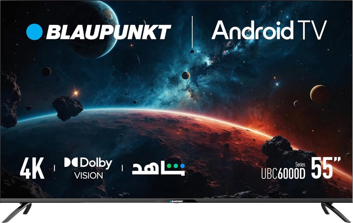 بلاوبنكت تلفزيون 55 بوصة | تلفزيون 4K UHD واندرويد 11 - تلفزيون LED سلسلة UBC6000D | دولبي فيجن واتموس | تقنية ام اي ام سي | تلفزيون كروم كاست مدمج | مساعد جوجل | التميز الهندسي الالماني