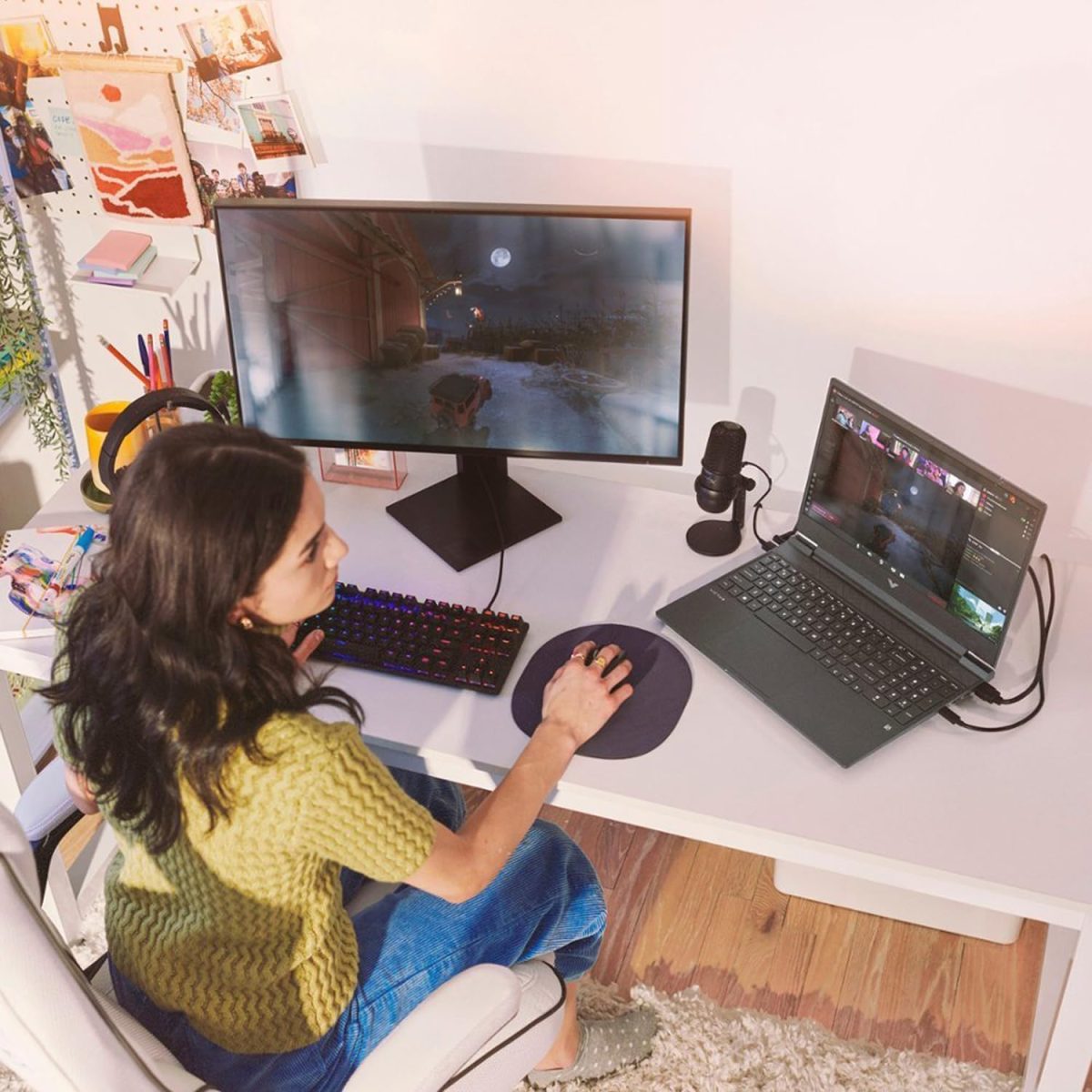 ⁦HP Victus Gaming Laptop, 15.6" FHD IPS 144Hz Display, AMD 6-Core Ryzen 5 7535HS(Beat i7-11600H), GeForce RTX 2050, 32GB DDR5, 2TB NVMe SSD, Backlit KB, Wi-Fi 6, RJ-45, USB-C, PDG HDMI, Win 11 Pro⁩ - الصورة ⁦8⁩