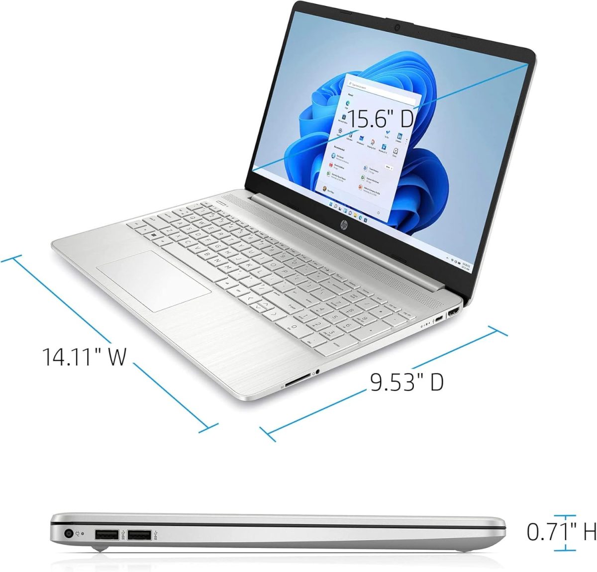⁦HP احدث لابتوب 2022 بشاشة لمس HD 15.6 انش ومعالج انتل i5-1135G7 رباعي النواة (افضل من i7-1065G7 حتى 4.2GHz) وبطاقة عرض مرئي ايرس Xe وRAM 16GB وSSD 512GB وكاميرا ويب HD وواي فاي وبطارية اكثر من 11 ساعة⁩ - الصورة ⁦6⁩