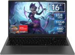 لابتوب اعمال 16 انش، معالج AMD رايزن 3 3250U، 8GB RAM 512GB SSD، فتح بصمة الاصبع، كيبورد باضاءة خلفية، شاشة FHD، لابتوب تقليدي للعمل والمكتب والطلاب والالعاب (8GB | 512GB)