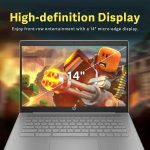 ⁦HP لابتوب كروم بوك 14 انش HD فلاجشيب للطلاب والاعمال، معالج سيليرون رباعي النواة N4120، ذاكرة RAM 4GB، تخزين 192GB (64GB eMMC + بطاقة 128GB)، كاميرا ويب، واي فاي، بطارية طويلة، كروم OS+ ملحق هابكسيل⁩ - الصورة ⁦7⁩