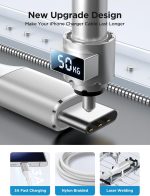 ⁦اييونوس كيبل USB نوع C، كيبل USB A الى USB C بطول 2 متر، كيبل شحن سريع مغطى بالنايلون متوافق مع ايفون 16 15 وسامسونج جالكسي اس 24 واس 23 واس 22 واس 21 وايه 12 وايه 54 ونوت 20 وسويتش وايباد وهواوي بي⁩ - الصورة ⁦4⁩