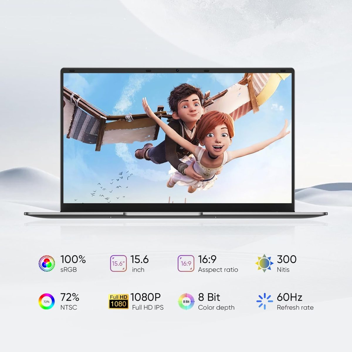 ⁦لابتوب 15.6 انش مع ذاكرة RAM 8GB وSSD 256GB وشاشة sRGB 100% ومعالج سيليرون N4000 (حتى 2.6GHz) نوت بوك ام اس اوفيس 2024 وواي فاي ثنائي النطاق وبلوتوث 4.2 وHDMI وويندوز 11 برو وعمر بطارية طويل من واي⁩ - الصورة ⁦3⁩