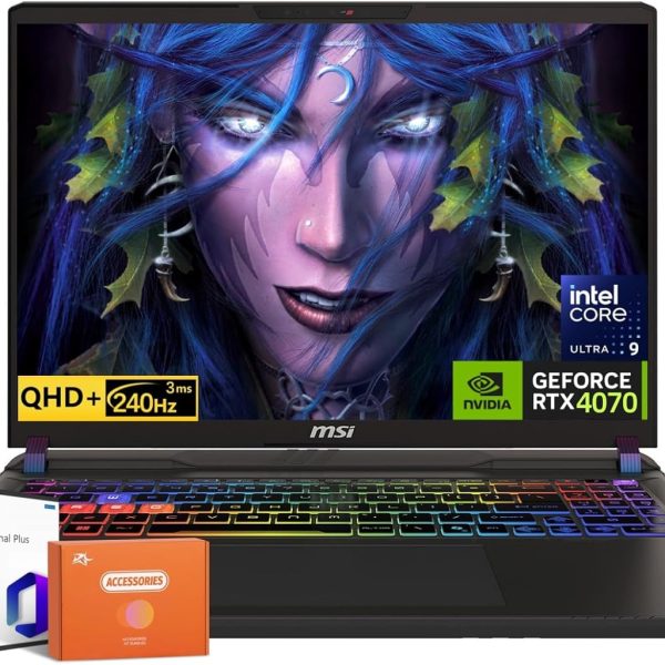 MSI لابتوب العاب فيكتور 16 HX AI 400، شاشة 16 انش QHD+ LCD 240Hz، انفيديا RTX 5080 16GB GDDR7، انتل الترا 9 275HX، ثاندربولت 5، 64GB DDR5، 4TB SSD، ويندوز 11 برو، اوفيس برو لايف تايم