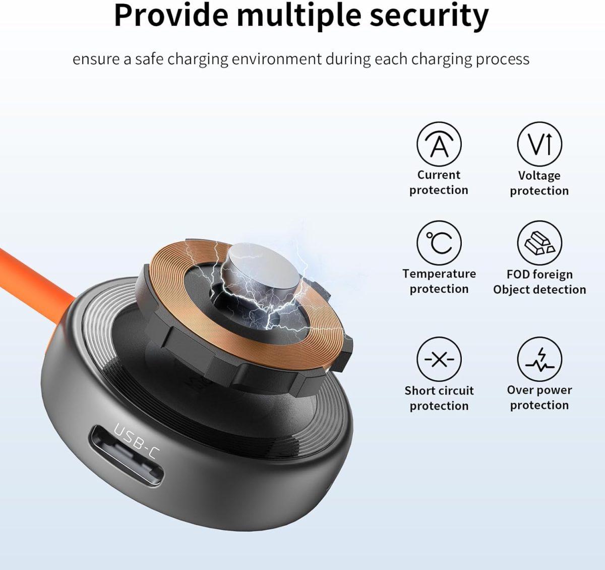⁦ميكدودو شاحن مغناطيسي لساعة ابل [منفذ USB-C ولايتنينج]، شاحن لاسلكي محمول لساعة اي ووتش سريع الشحن يناسب سلسلة ساعات ابل 10/9/8/7/6/5/4/3/2/1/SE/SE2/UItra 2/Ultra⁩ - الصورة ⁦7⁩