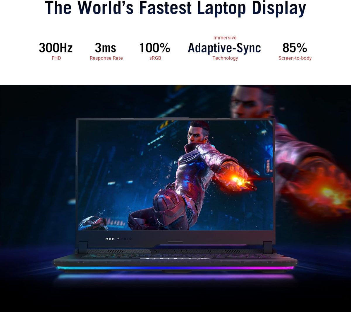⁦اسس لابتوب العاب روج ستريكس 15، شاشة 15.6 انش 300Hz 3ms FHD IPS، AMD رايزن 9 5900HX، 32GB DDR4 SDRAM، 1TB SSD، نفيديا جيفورس RTX 3080، كيبورد ميكانيكي بصري RGB لكل مفتاح، ويندوز 11 هوم⁩ - الصورة ⁦3⁩