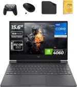 HP لابتوب العاب فيكتوس 15.6 انش بمعالج انتل i7-13620H الجيل 13 وبطاقة عرض مرئي RTX 4060 8GB وذاكرة RAM DDR4 8GB وSSD 512GB وويندوز 11 برو (يتضمن وحدة تحكم الالعاب + ماوس + مضاد للفيروسات + قاعدة ماوس