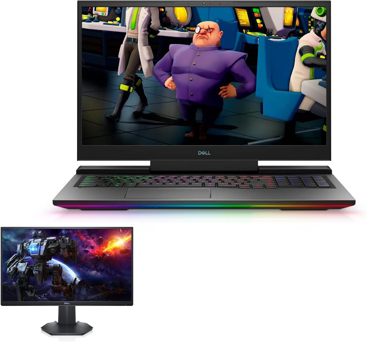 ⁦ديل نوت بوك G7-7700-i7-10750H/16GB/1TB SSD/8GB انفيديا RTX 2070 (TM)/بدون او دي دي/17.3 انش FHD/ويندوز 10 هوم/انجليزي عربي/اسود + شاشة العاب ديل 24 مجانية- S2421HGF - 60.47 سم (23.8 انش) - اسود (مجدد)⁩ - الصورة ⁦2⁩