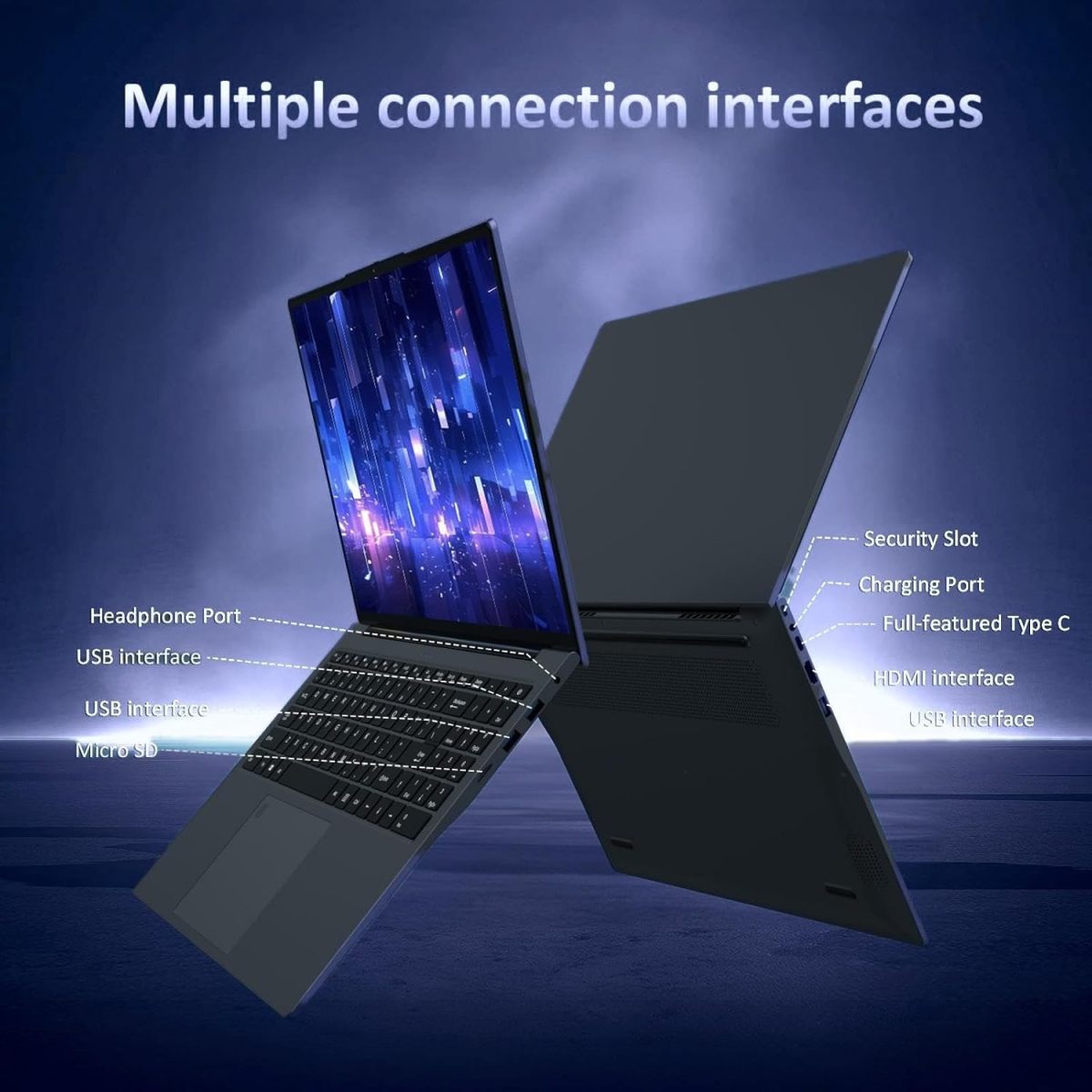 ⁦لابتوب اعمال 16 انش، معالج AMD رايزن 3 3250U، 8GB RAM 512GB SSD، فتح بصمة الاصبع، كيبورد باضاءة خلفية، شاشة FHD، لابتوب تقليدي للعمل والمكتب والطلاب والالعاب (8GB | 512GB)⁩ - الصورة ⁦7⁩