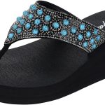 لو كيراي صندل فليب فلوب بكعب عريض للنساء