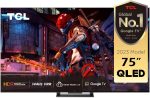 TCL تلفزيون ذكي 75 بوصة 4K QLED HDR UHD جيم ماستر 2.0 دولبي فيجن اي كيو اتموس HDR 1000 وحدة مضيئة في البكسل اي ماكس محسن 144HZ VRR 75C745 - ضمان لمدة عام (موديل 2023)