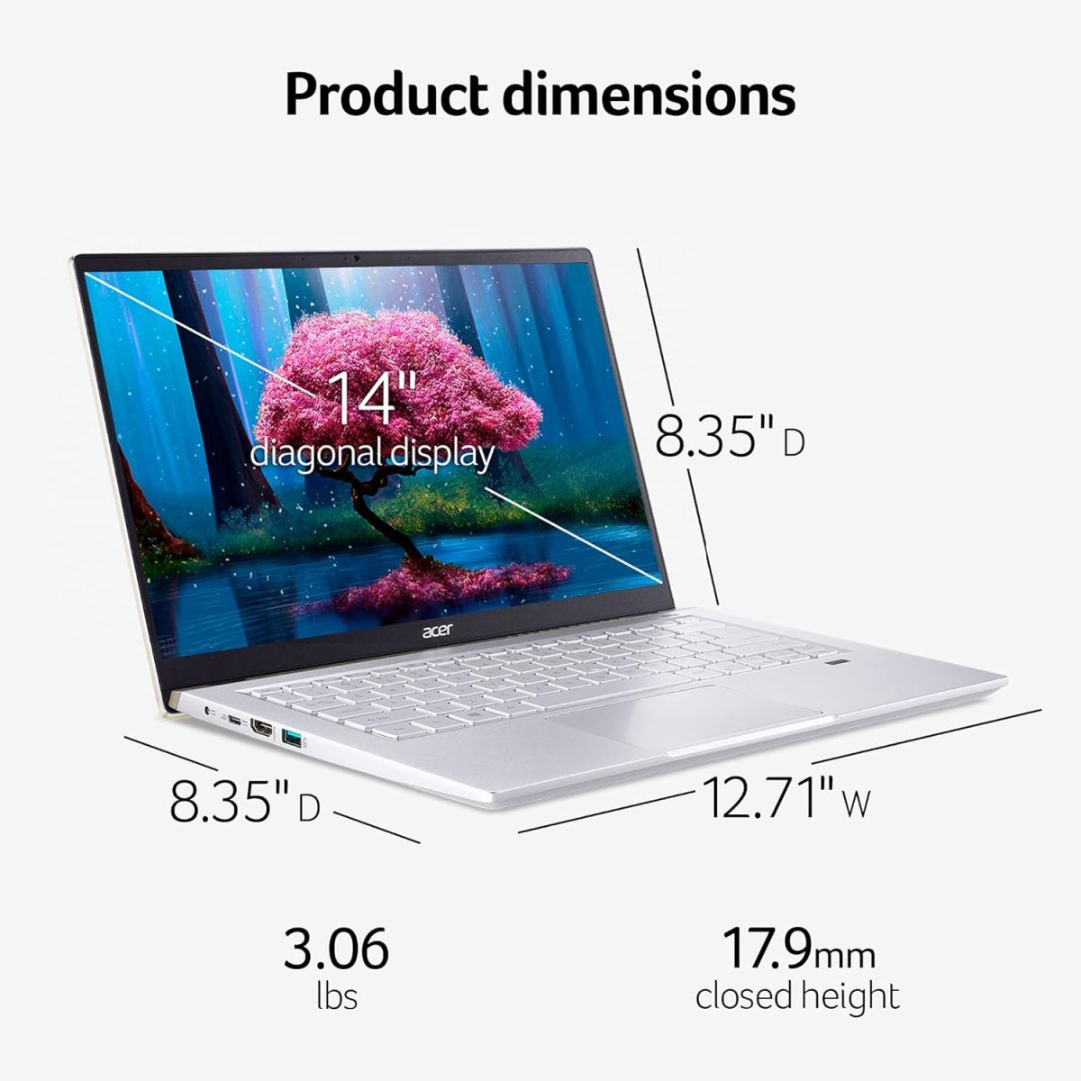 ⁦ايسر لابتوب سويفت اكس SFX14-41G-R1S6 كريتور بشاشة 14 انش FHD 100% sRGB ومعالج AMD رايزن 7 5800U وبطاقة رسومات انفيديا RTX 3050Ti وLPDDR4X 16GB وSSD 512GB وواي فاي 6 وكيبورد باضاءة خلفية وامازون اليكسا⁩ - الصورة ⁦9⁩