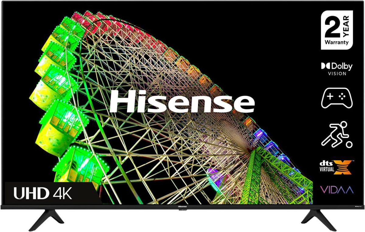 هايسينس تلفزيون ذكي 58 بوصة 4K UHD مع دولبي فيجن HDR DTS فيرتشوال اكس ويوتيوب ونتفليكس برايم شاهد فري فيو وبلوتوث وواي فاي - 58A61GD1 (2021)