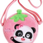 شنطة كتف قطيفة بتصميم فراولة من بيبي باص - هدية اكسسوار للخروج للبنات من سن 2-6 سنوات، هدية