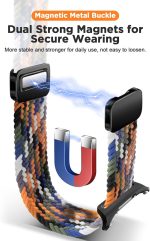 ⁦Compatible with Samsung Galaxy Watch Ultra Strap Quick Release Nylon Straps with Magnetic Metal Buckle, Adjustable Stretchy Sport Watch Band for Galaxy Watch Ultra 47mm⁩ - الصورة ⁦2⁩