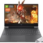 HP لابتوب العاب فيكتوس 15.6 انش FHD IPS 144Hz، AMD رايزن 5-8645HS، انفيديا جيفورس RTX 4050، واي فاي 6، كيبورد باضاءة خلفية، ويندوز 11 هوم، مع قاعدة ماوس (16GB RAM و1TB PCIe SSD)
