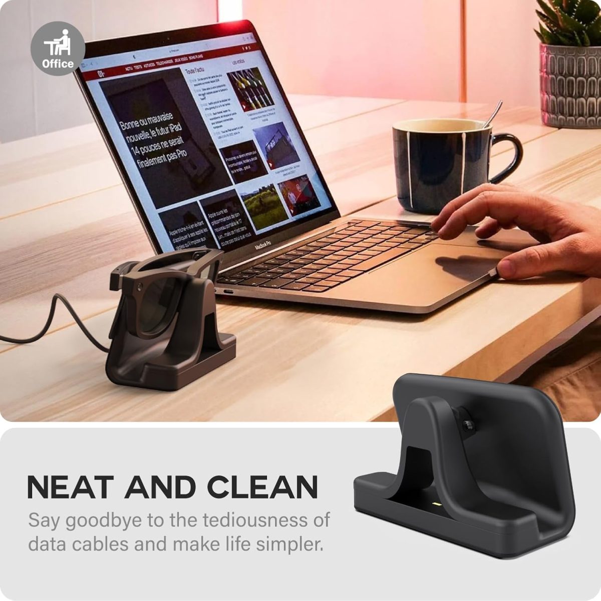 ⁦توسيتا حامل شحن وكابل متوافق مع نظارات راي بان ميتا الذكية - اسود، USB-C⁩ - الصورة ⁦7⁩