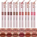 مجموعة اقلام تحديد شفاه غير لامعة دوارة من 6 الوان من فريشنيس، قلم تحديد شفاه مات يدوم طويلا، مكياج شفاه غير لامع مصطبغ، تطبيق سلس لنفخ الشفاه، مجموعة هدايا محدد شفاه قابل للسحب ومقاوم للماء