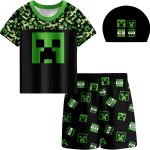 بيتفيوتور زي سباحة للاولاد بتصميم شخصية كريبر، طقم سباحة بتصميم كرتوني للاطفال من عمر 3-12 سنة